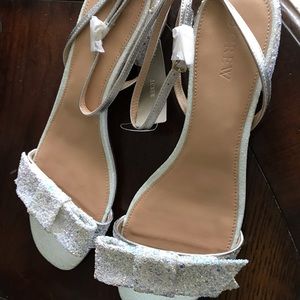 JCrew bow sandals with glitter size 10